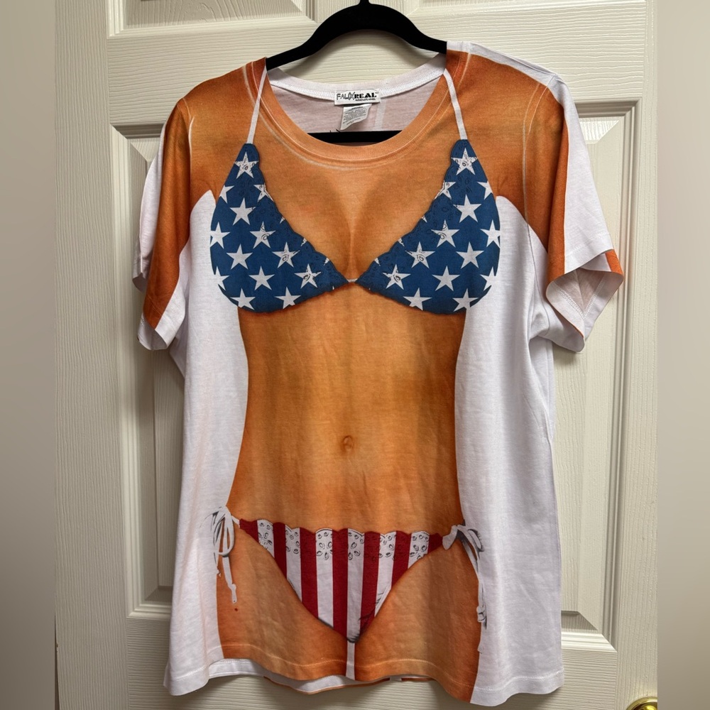 Women's American Flag Swim Coverup - Blue, Red and White